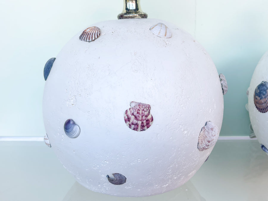 Pair of Coastal Chic Stone Lamps