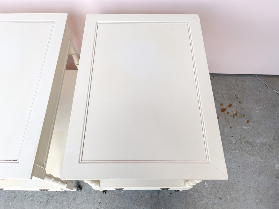 Pair of Faux Bamboo Side Tables