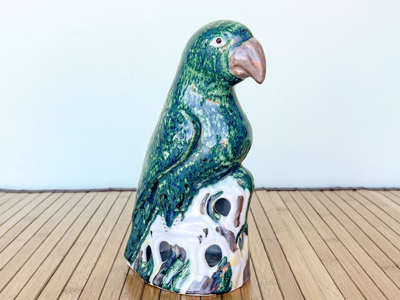 Green Ceramic Parrot