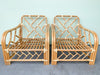 Pair of Rattan Chippendale Lounge Chairs