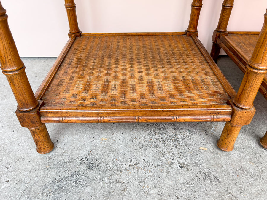 Pair of Faux Bamboo End Tables
