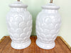 Pair of Ceramic Scallop Lamps