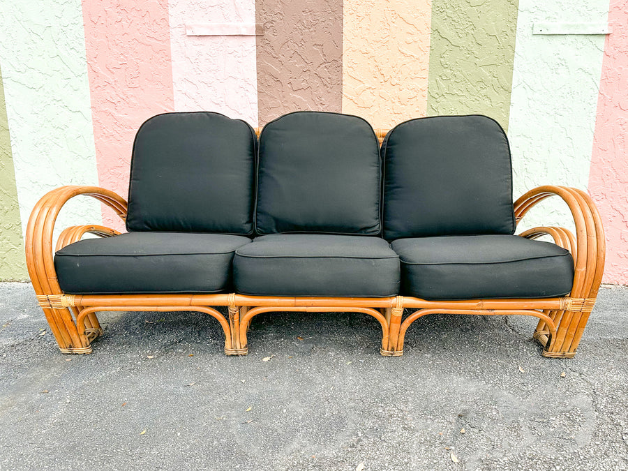 Horseshoe Style Rattan Sofa