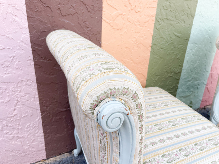 Pair of Granny Chic Upholstered Slipper Chairs