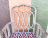 Set of Six Rattan McGuire Style Cathedral Dining Chairs