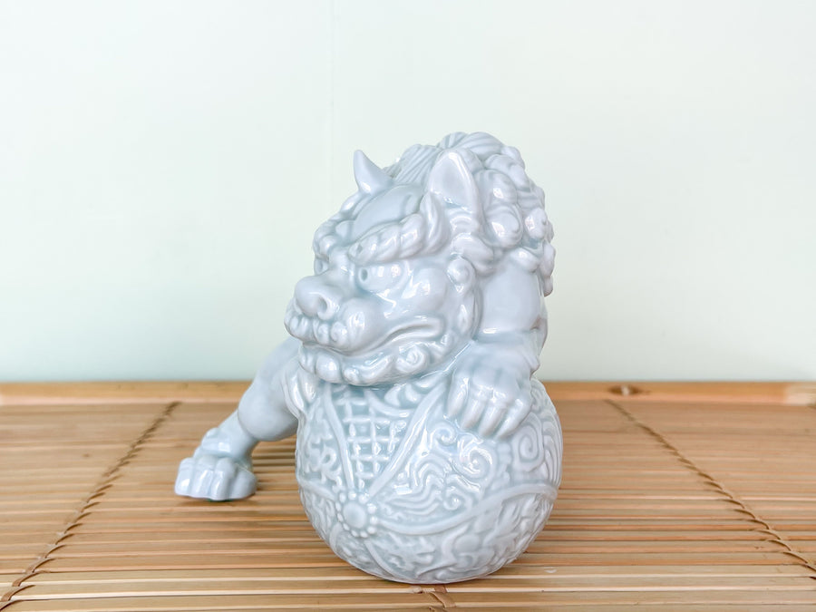 Pair of Celadon Foo Dog Figurines