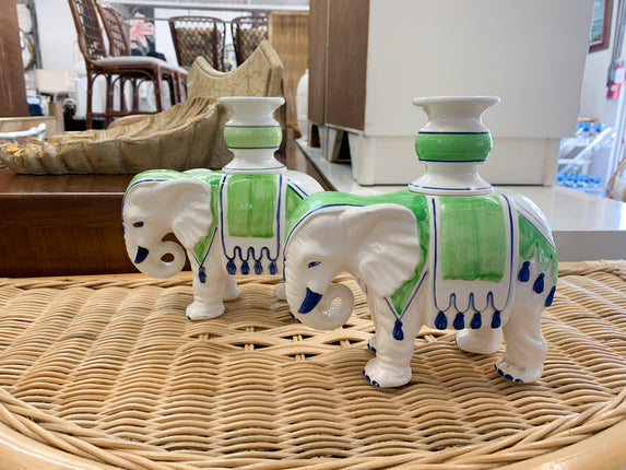 Fitz and Floyd Elephant Candle Holders