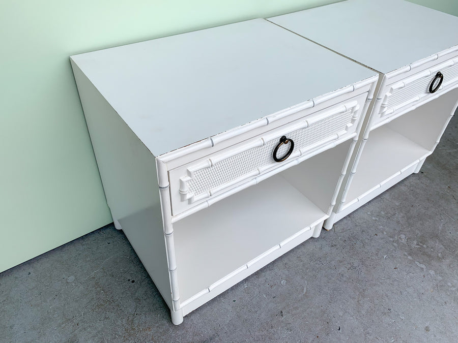 Pair of Faux Bamboo Nightstands