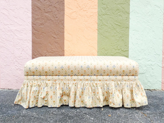 Granny Chic Floral Skirted Storage Ottoman