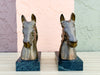 Pair of Brass Horse Head Bookends