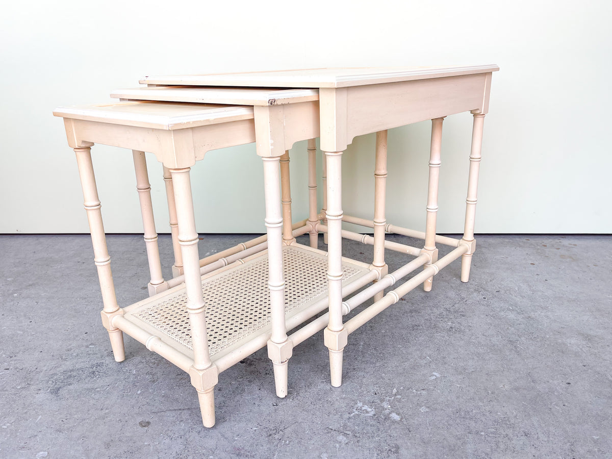 Palm Beach Chic Faux Bamboo Nesting Tables