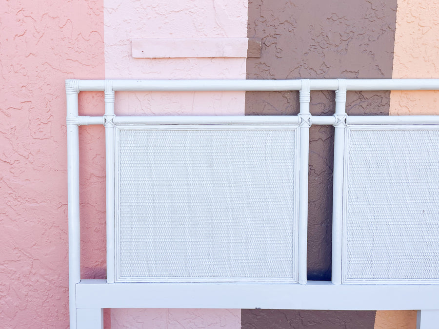 Palm Beach Chic Painted Rattan King Headboard