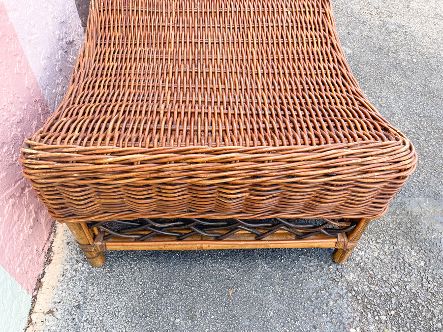 Pair of Rattan Ottomans