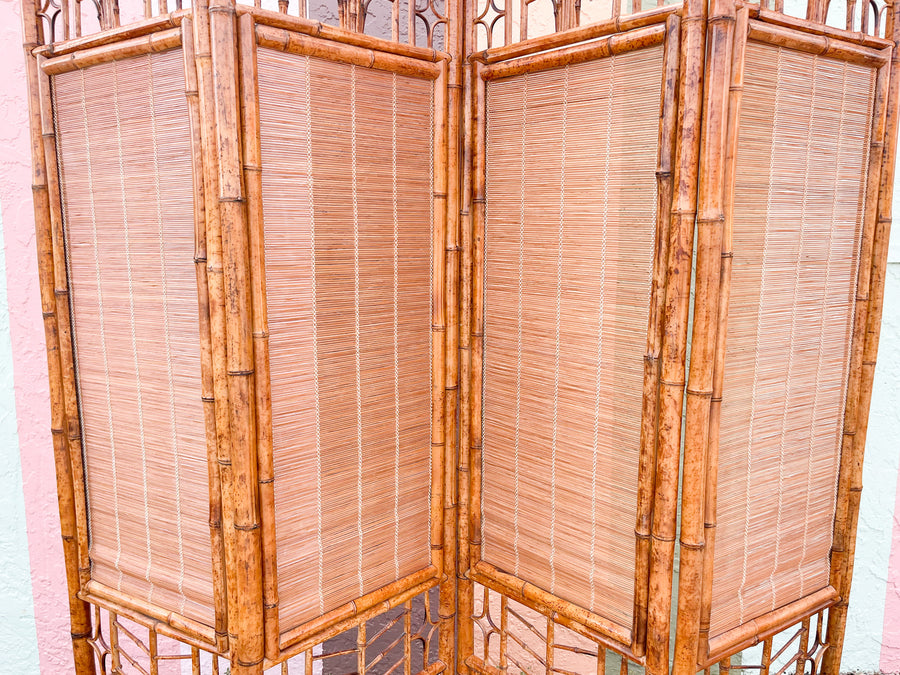 Four Panel Brighton Style Rattan Screen