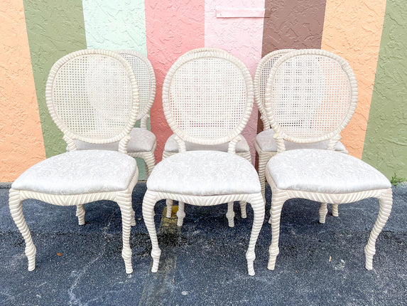 Set of Six Italian Rope Knot Dining Chairs