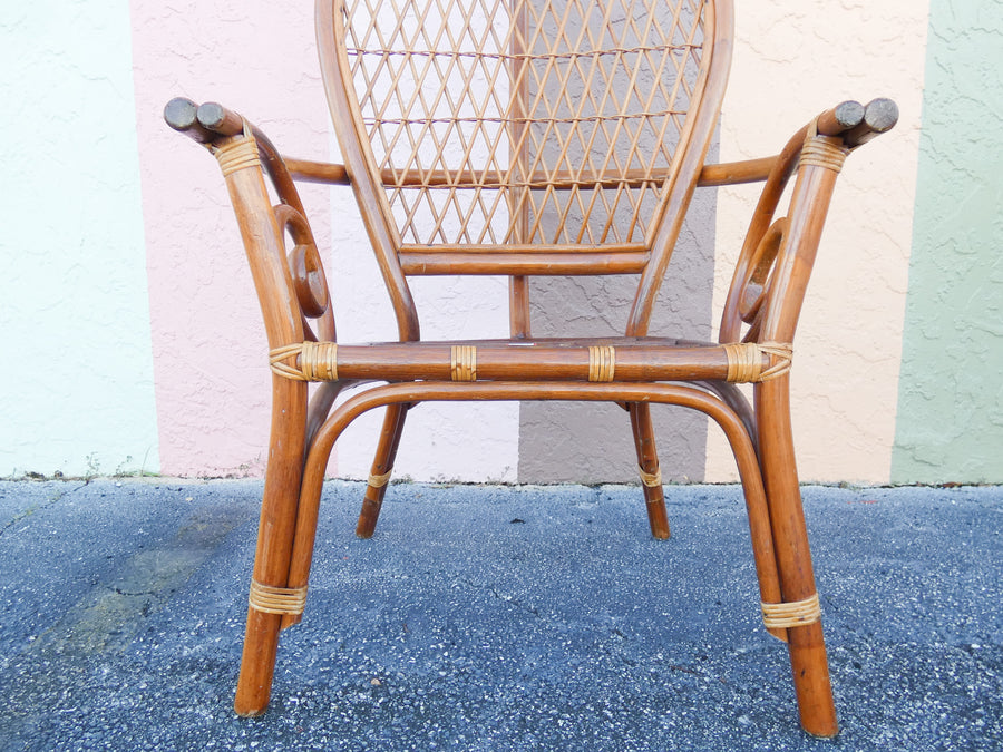 Pair of Rattan Balloon Back Chairs