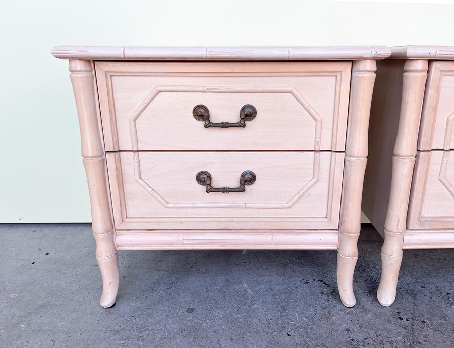 Pair of Faux Bamboo Nightstands