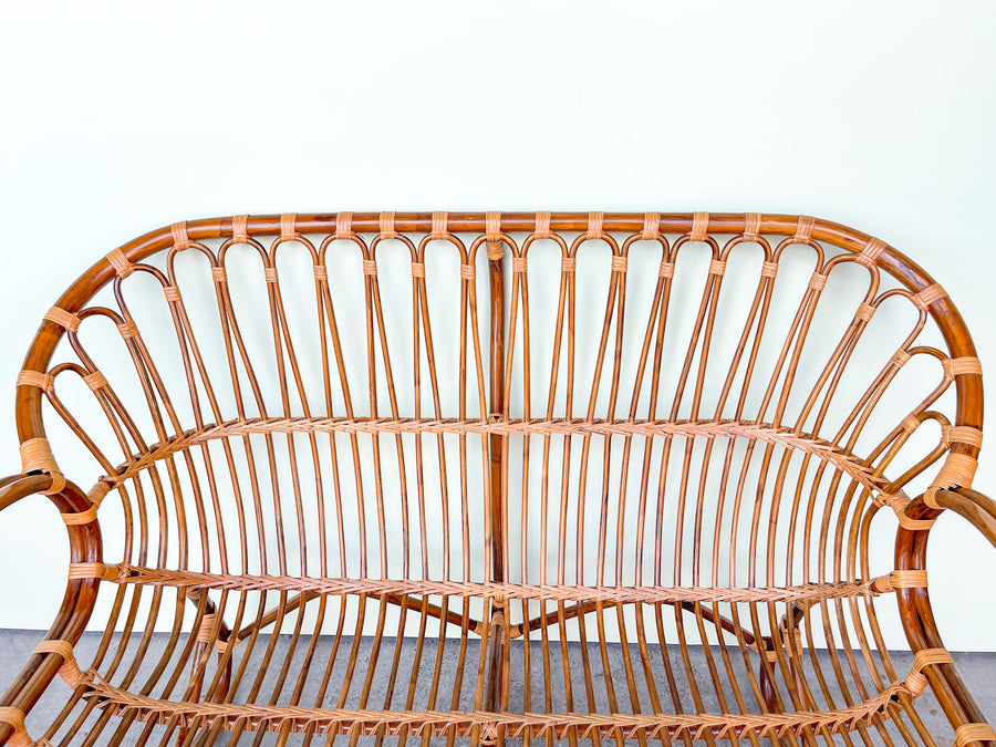 Albini Style Rattan Settee