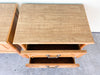 Pair of Natural Faux Bamboo Nightstands