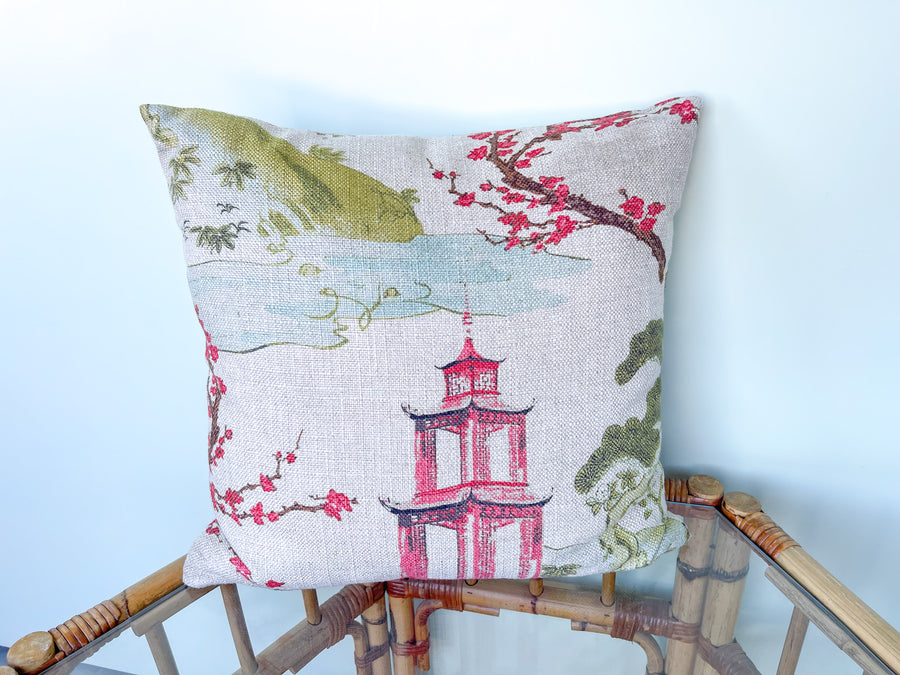 Pair of Linen Pagoda Pillows