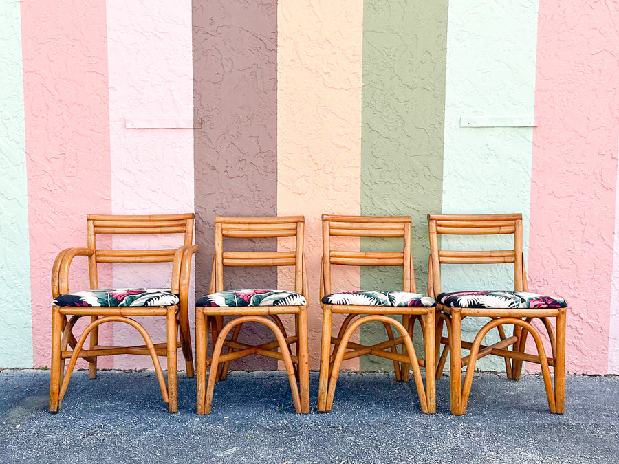 Warehouse Wedneday: Set of Four Old Florida Rattan Dining Chairs