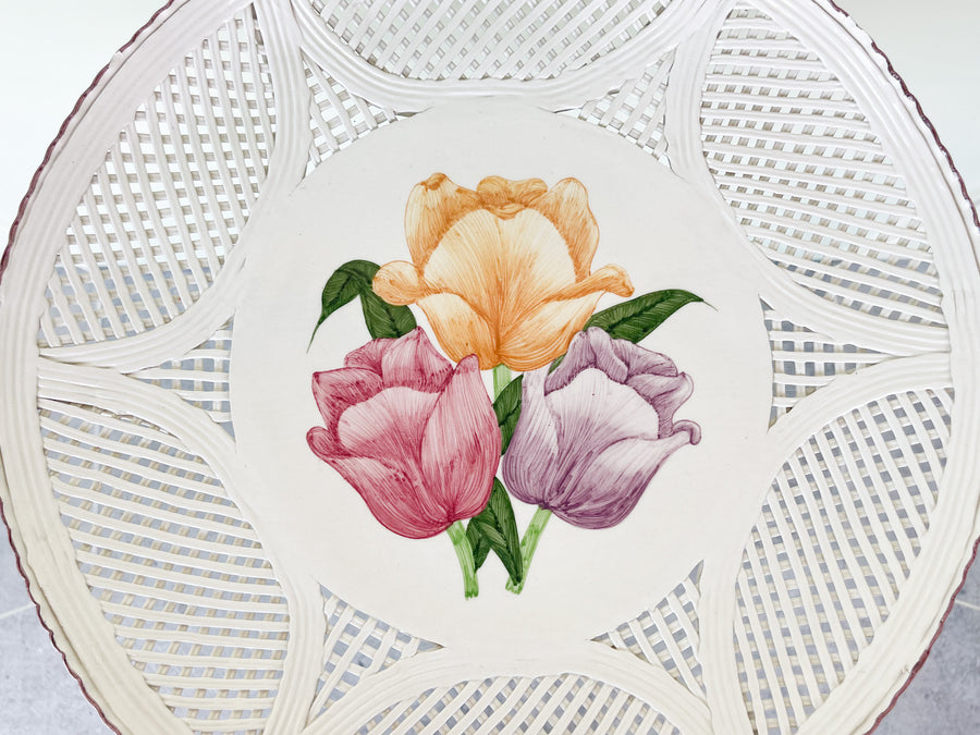 Large Hand Painted Lattice Plate