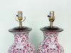 Pair of Rose Ceramic Lamps