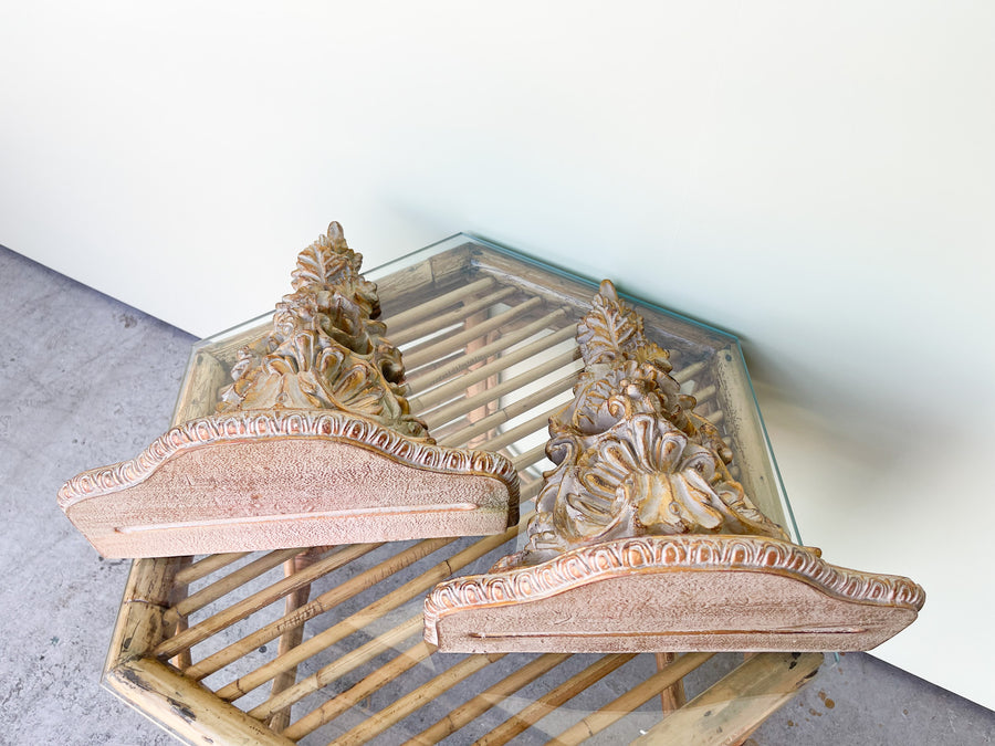 Pair of Hollywood Regency Wall Shelves