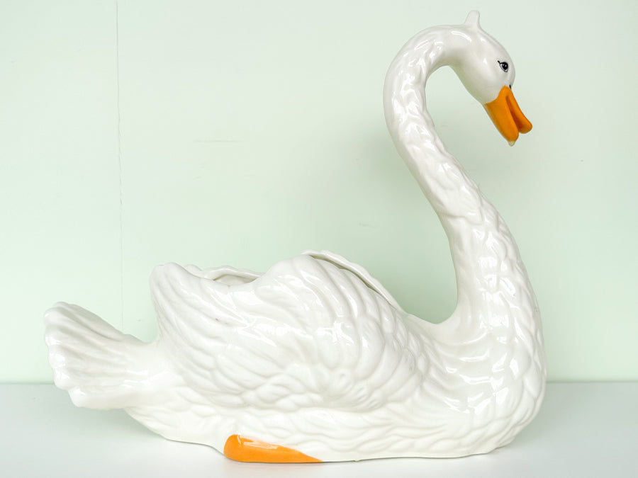 Large Italian Swan Cachepot