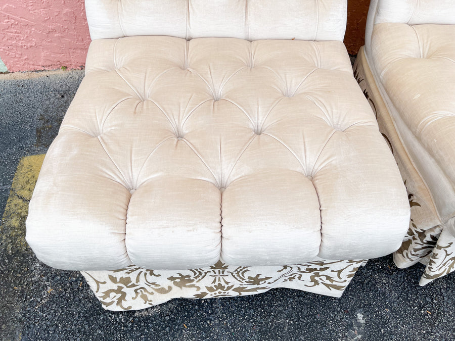 Pair of Hollywood Regency Slipper Chairs