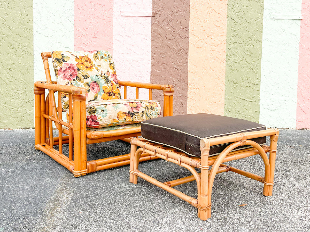 Warehouse Wednesday: Ficks Reed Rattan Lounge Chair and Ottoman