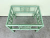 Pair of Sea Green Rattan End Tables