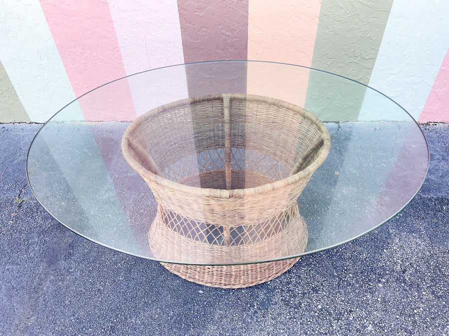 Wicker Chic Dining Table and Chairs