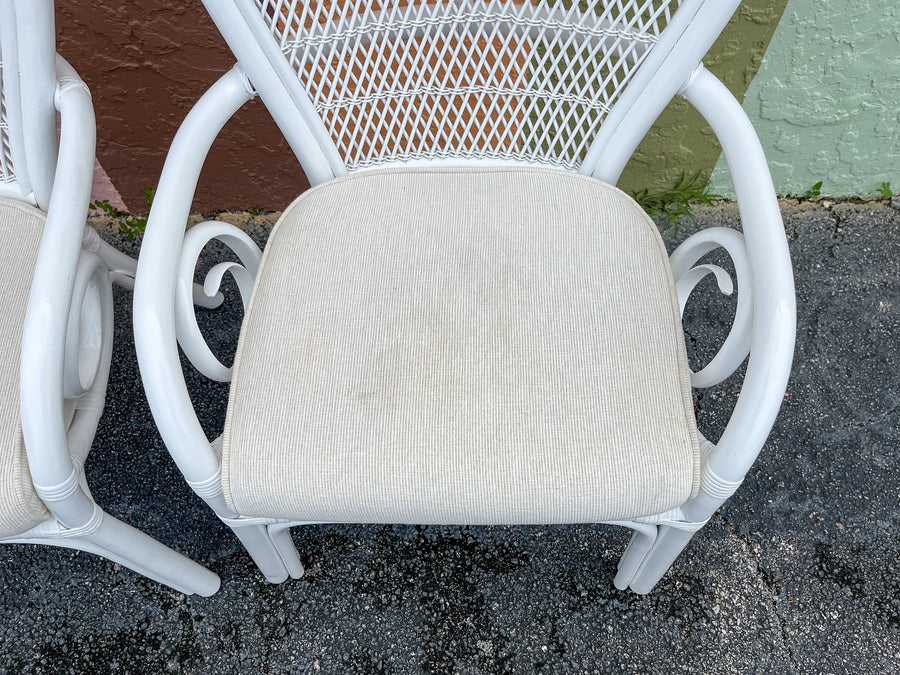 Pair of Balloon Back Rattan Chairs
