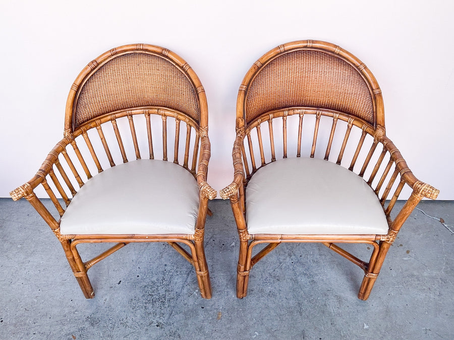 Pair of Island Chic Rattan Chairs