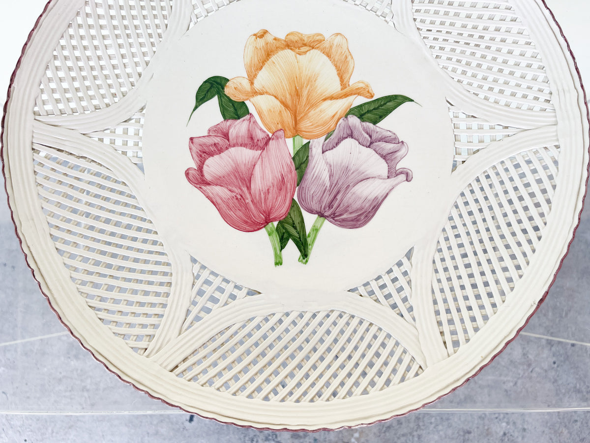 Large Hand Painted Lattice Plate