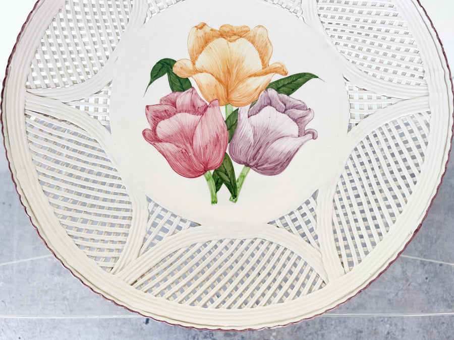 Large Hand Painted Lattice Plate
