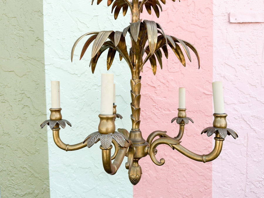 Fab Brass Palm Frond Chandelier