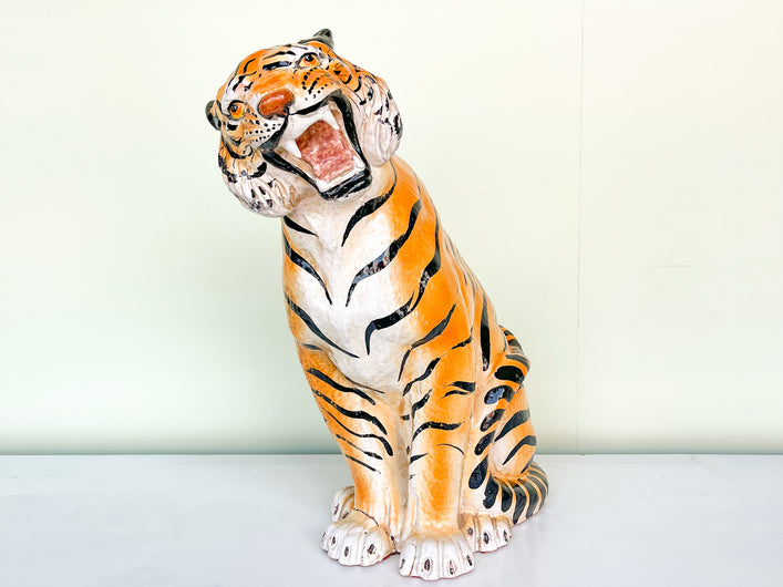 Italian Terracotta Tiger Statue