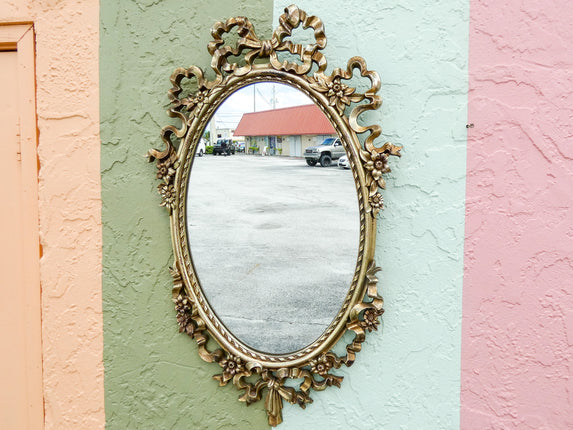 Hollywood Regency Gold Bow Mirror