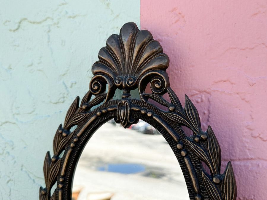 Pair of Petite Brass Bow Mirrors