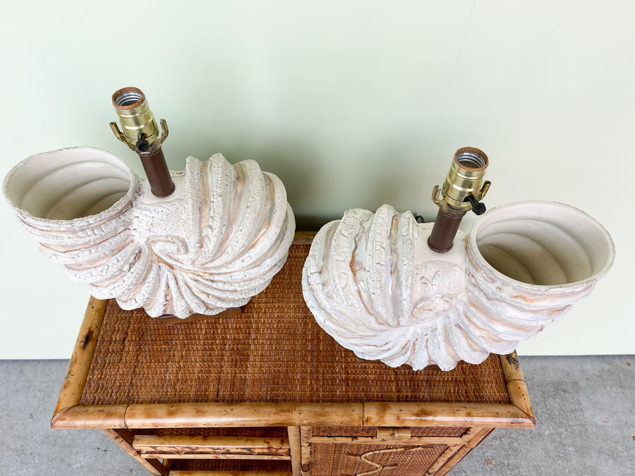 Pair of Coastal Nautilus Lamps