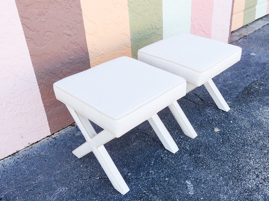 Pair of Palm Beach Chic X Benches