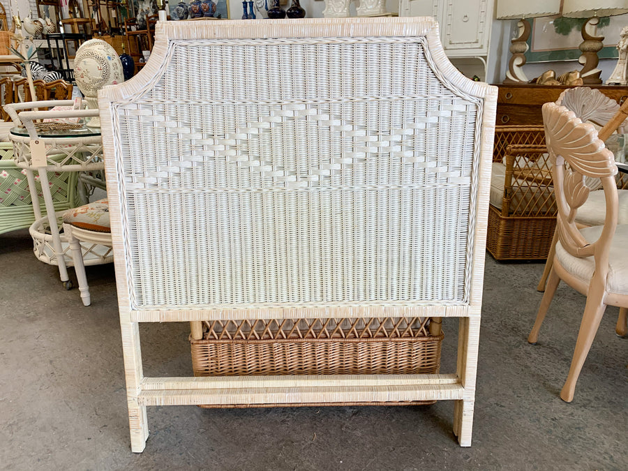 Pair of Wicker Pagoda Twin Headboards