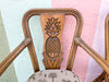 Set of Four Wood Carved Pineapple Dining Chairs