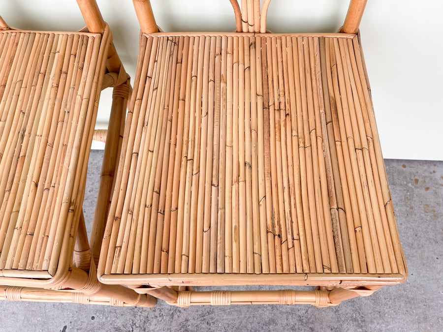 Pair of Island Chic Bamboo Bar Stools