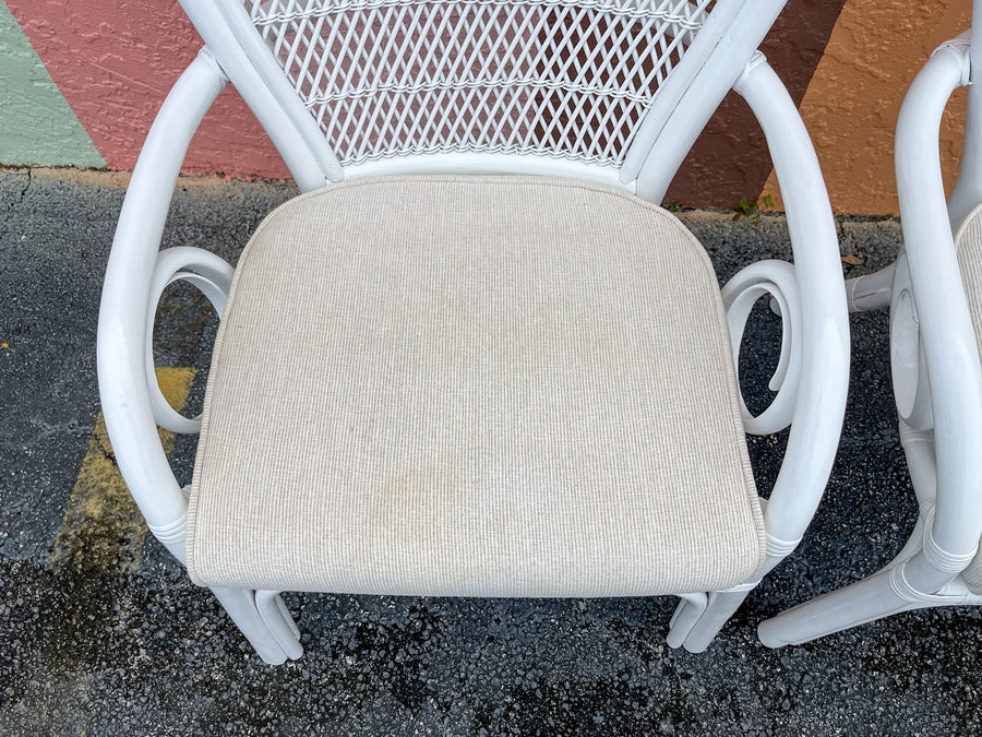 Pair of Balloon Back Rattan Chairs
