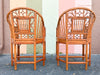 Pair of Tortoiseshell Rattan Brighton Style Chairs