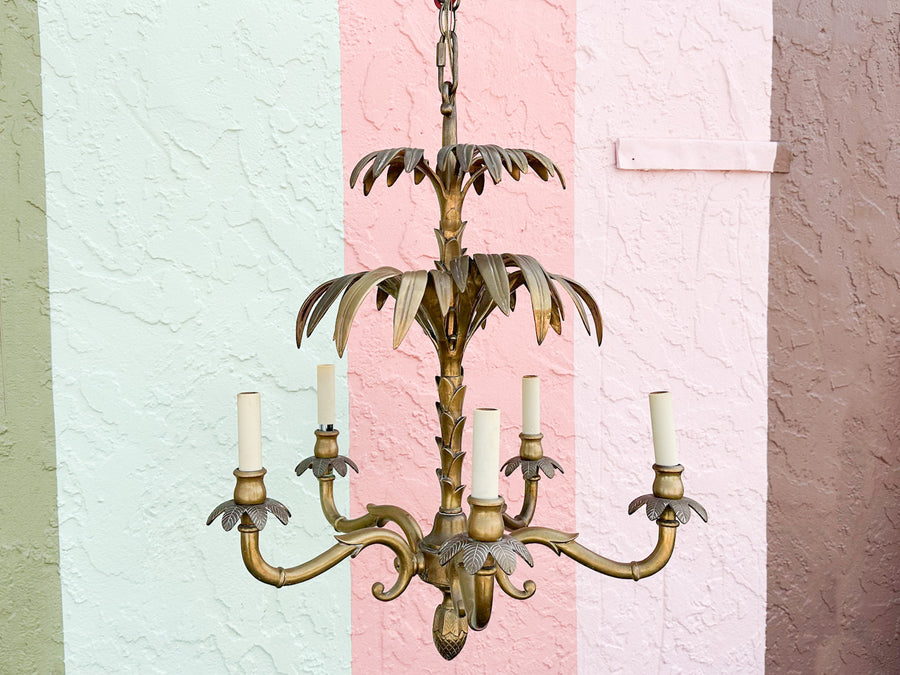 Fab Brass Palm Frond Chandelier