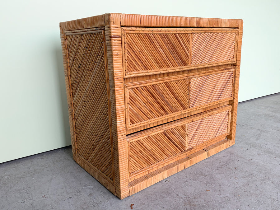 Pair of Oversized Rattan Chests